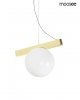 Złota lampa wisząca kula biała szklana BALANCE MSE1501100553 Moosee